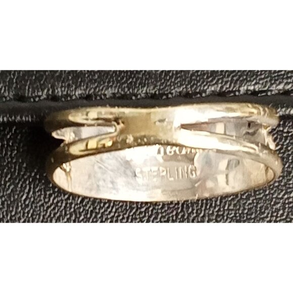 Sterling Silver Inlay Ring With Geometric Design - Picture 5 of 5